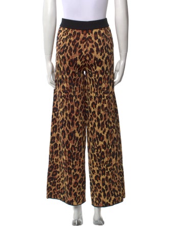 Staud Animal Print Wide Leg Pants