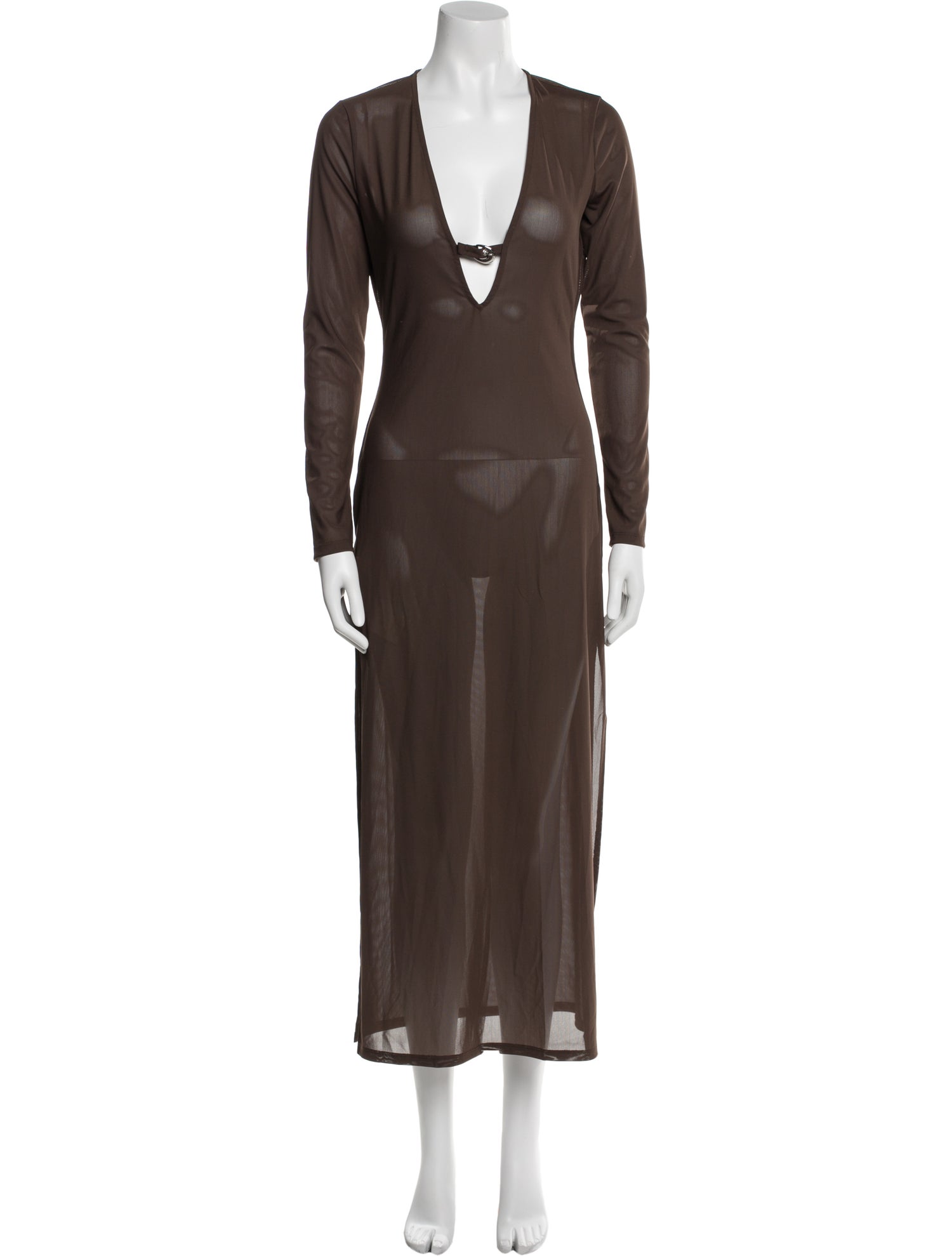 Staud V-Neck Long Dress