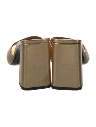 Staud Embossed Leather Cutout Accent Slides