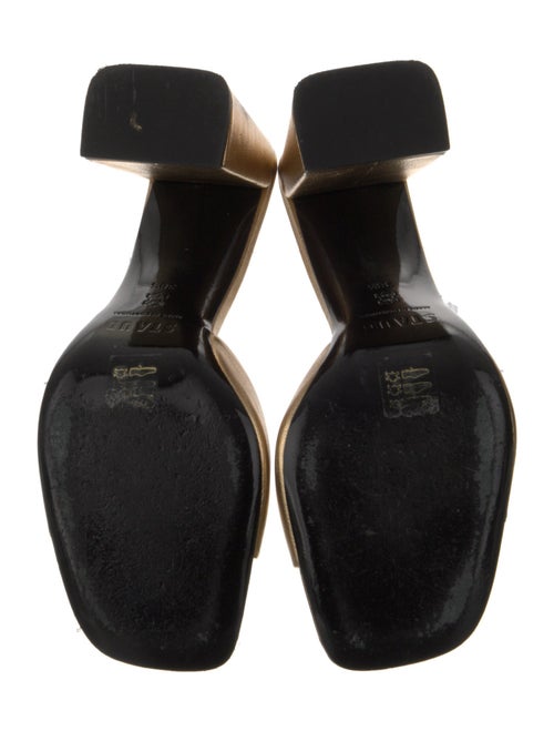 Staud Embossed Leather Cutout Accent Slides