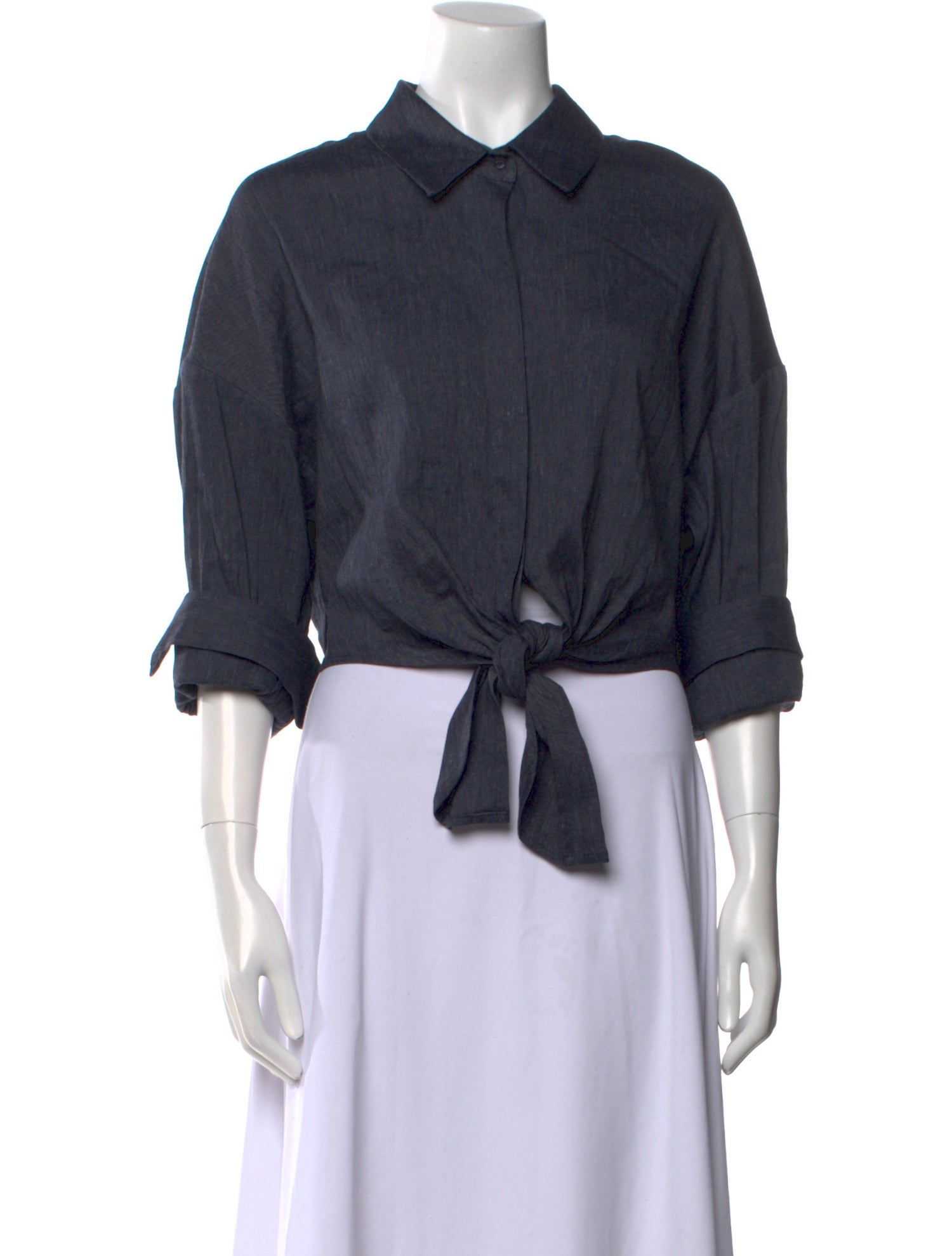 Staud Three-Quarter Sleeve Crop Top