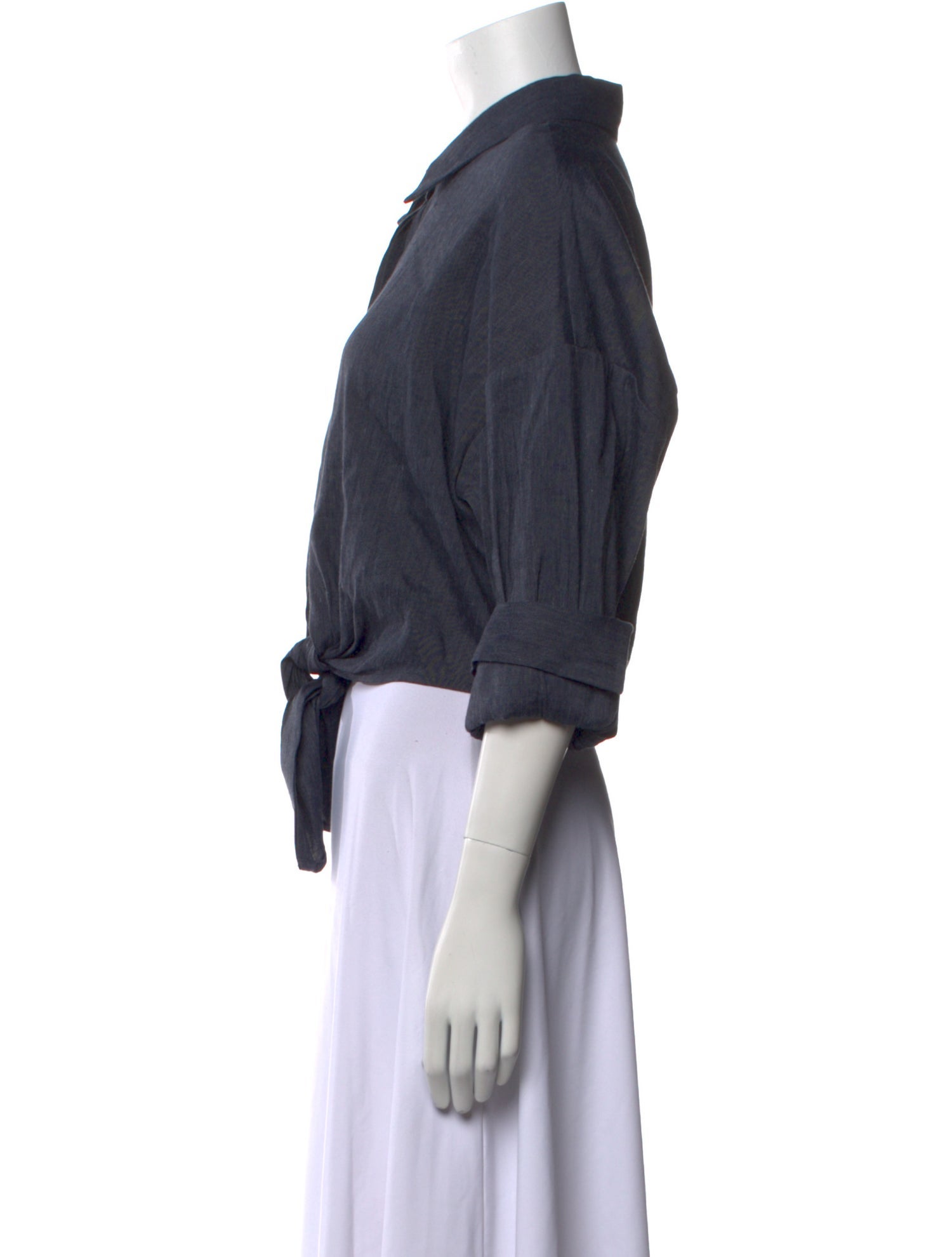 Staud Three-Quarter Sleeve Crop Top