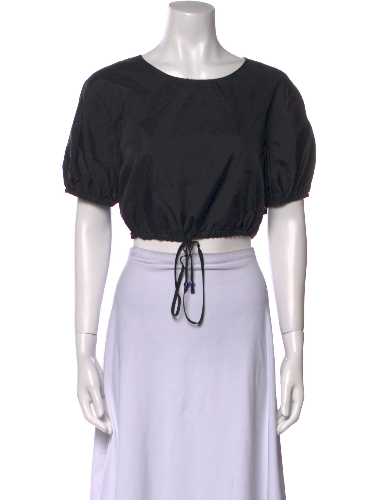 Staud Scoop Neck Short Sleeve Crop Top