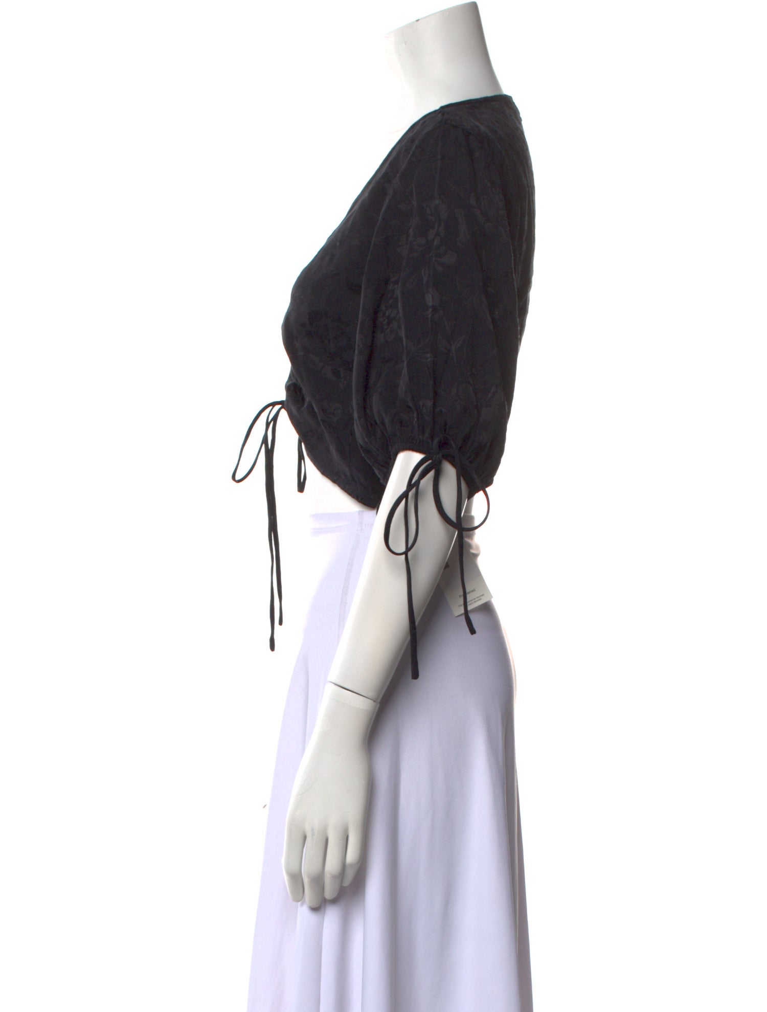 Staud V-Neck Short Sleeve Crop Top