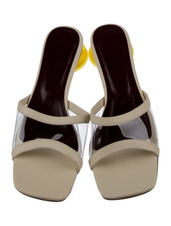 Staud PVC Leather Trim Embellishment Slides