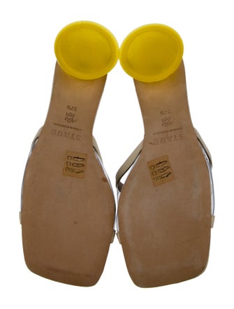 Staud PVC Leather Trim Embellishment Slides