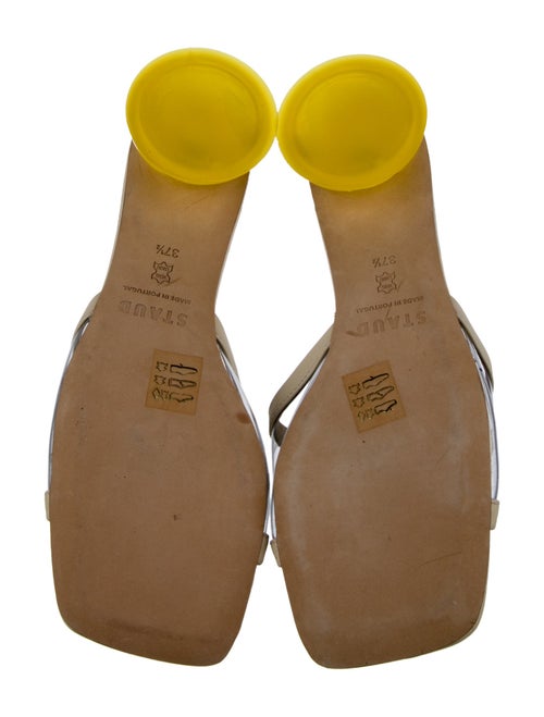 Staud PVC Leather Trim Embellishment Slides