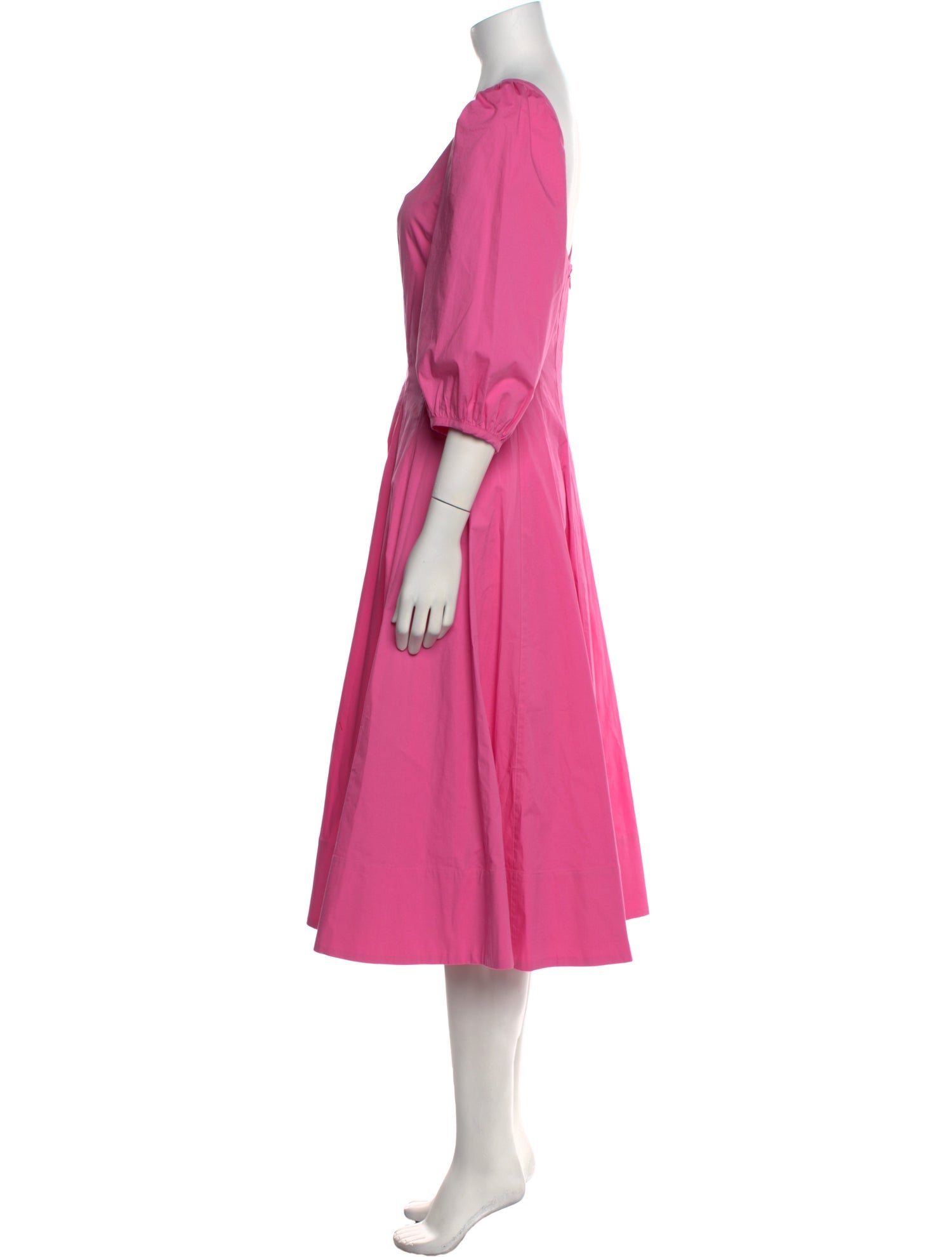 Staud Square Neckline Midi Length Dress