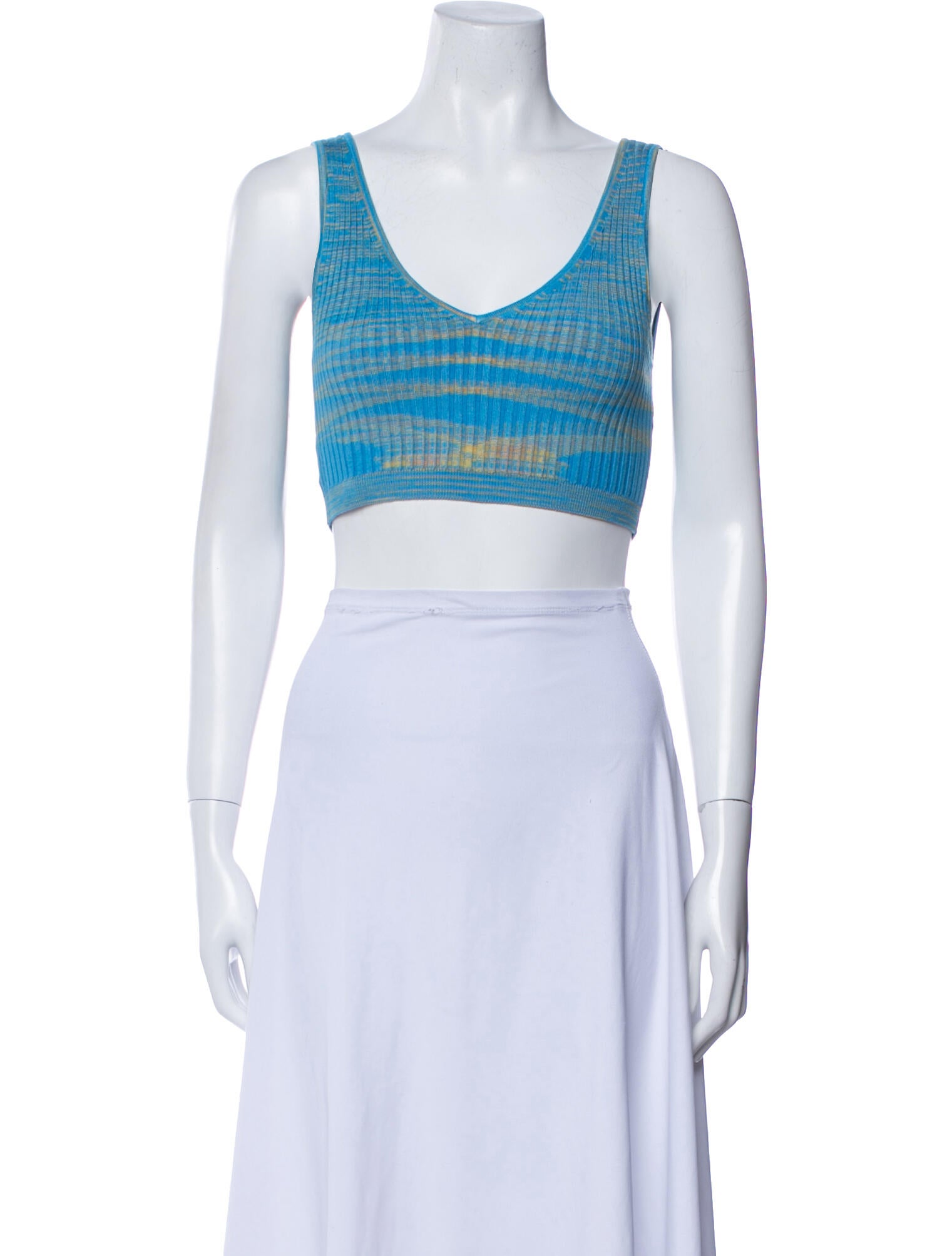 Staud Striped Scoop Neck Crop Top