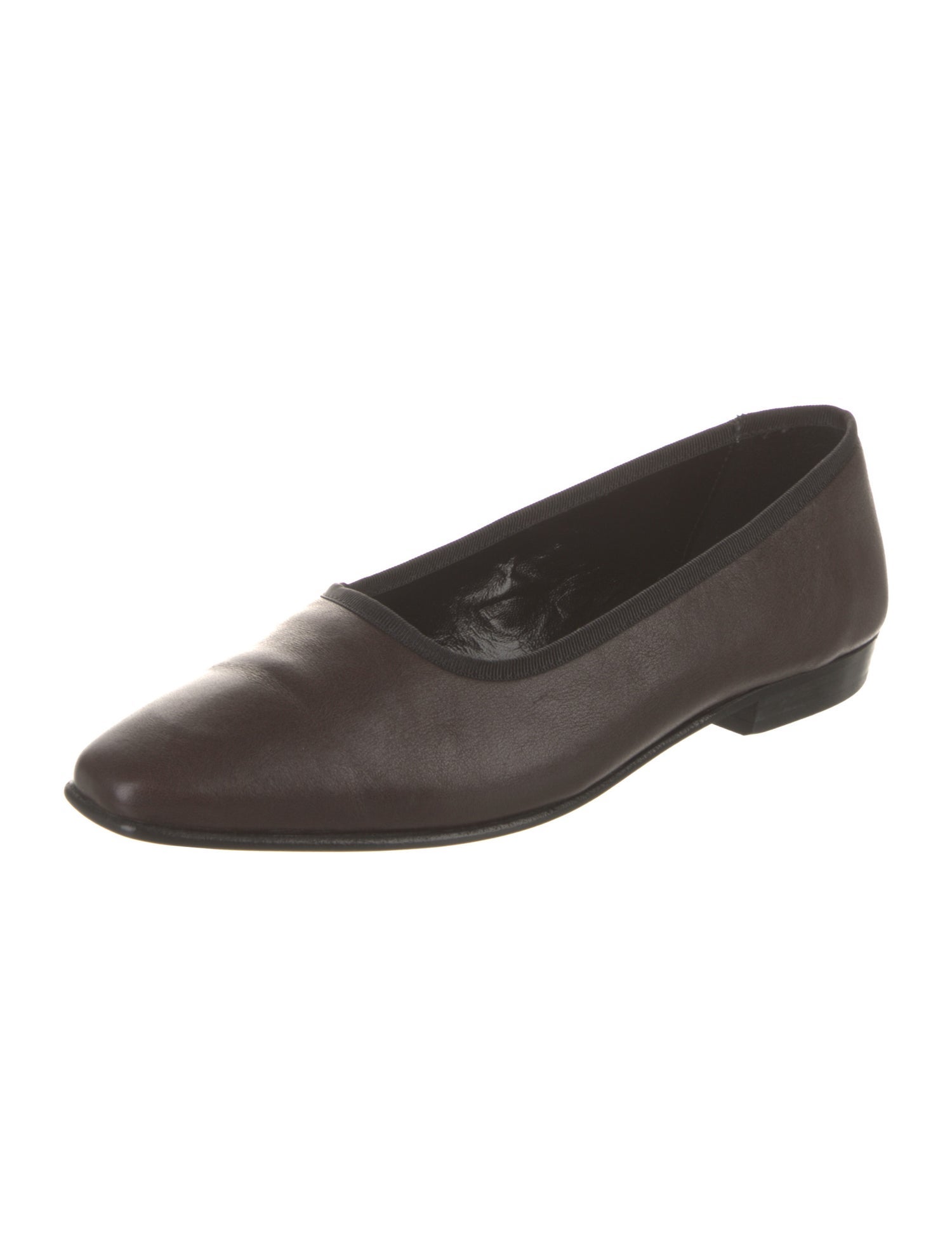 Staud Leather Grosgrain Trim Ballet Flats