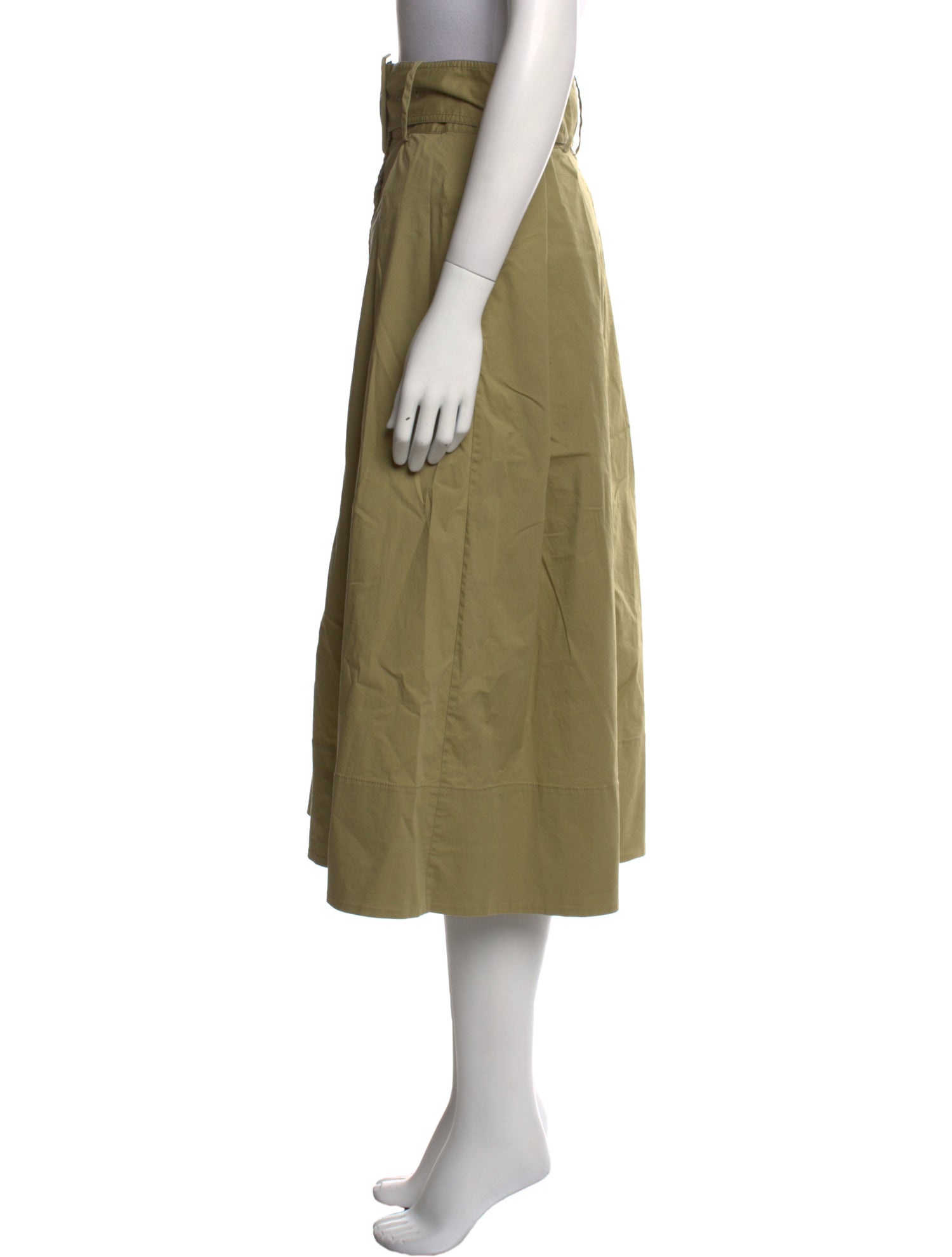 Staud Pleated Accents Midi Length Skirt