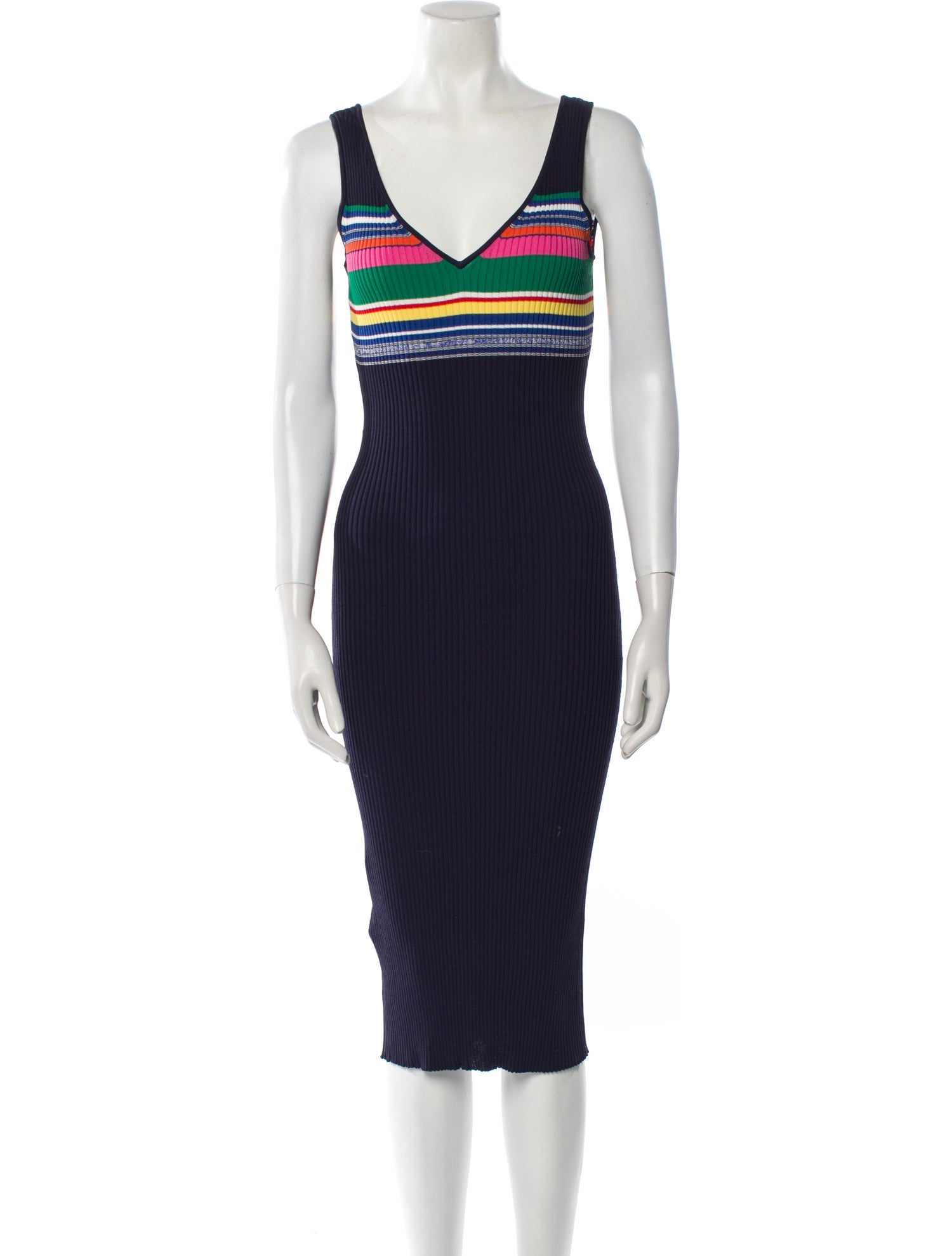 Staud Striped Midi Length Dress