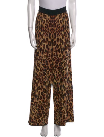 Staud Animal Print Wide Leg Pants