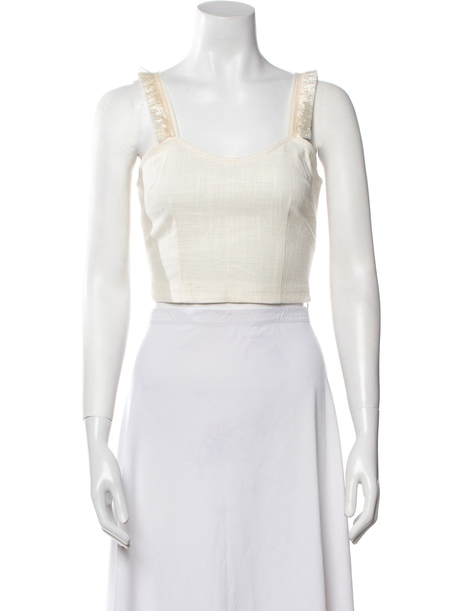 Staud Square Neckline Sleeveless Crop Top