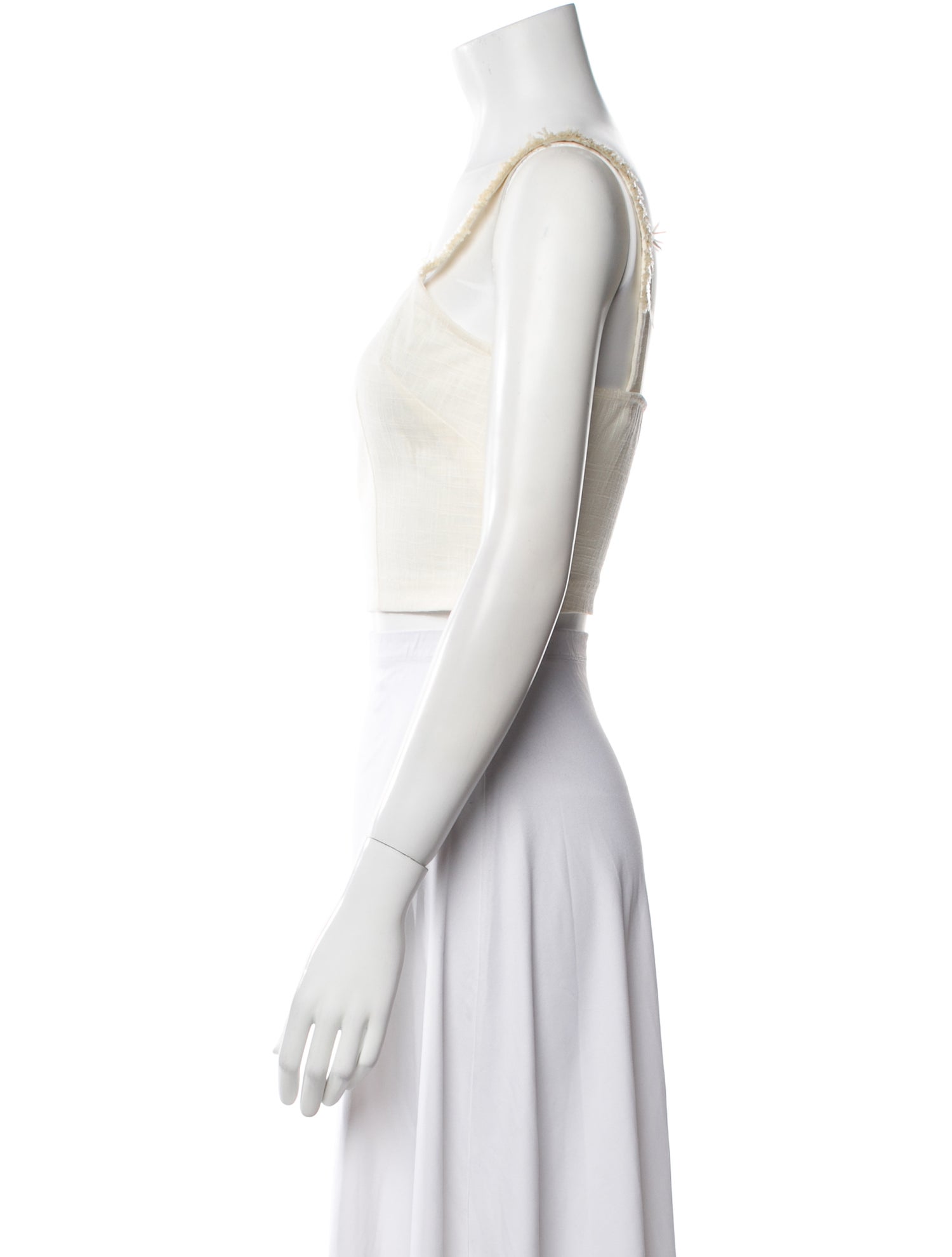 Staud Square Neckline Sleeveless Crop Top