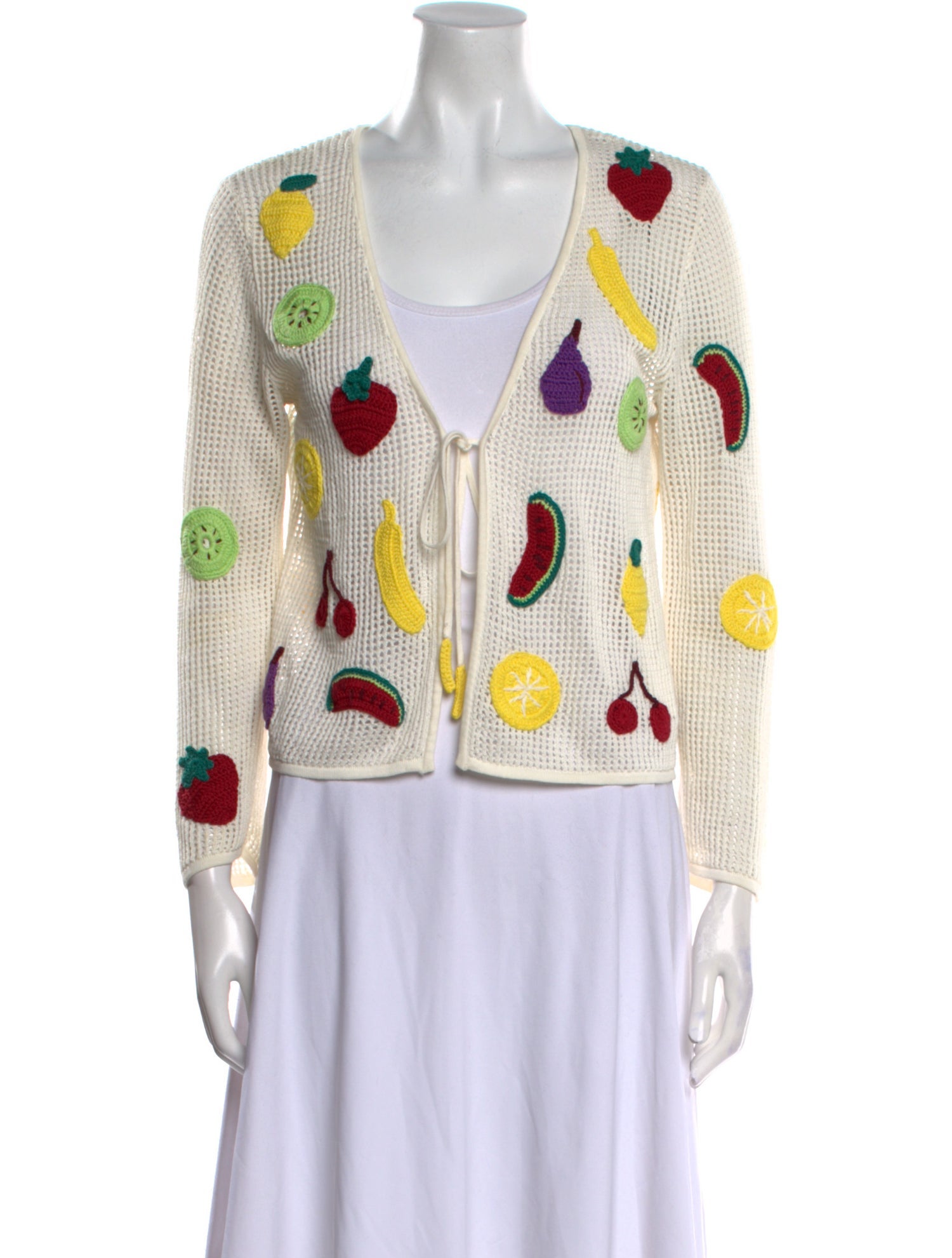 Staud Printed V-Neck Sweater