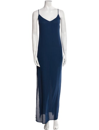 Staud V-Neck Long Dress