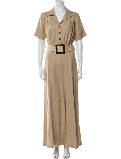 Staud Linen V-Neck Jumpsuit