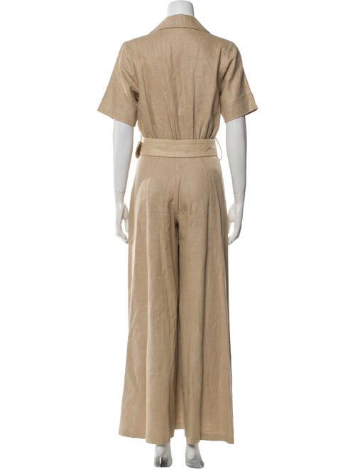 Staud Linen V-Neck Jumpsuit