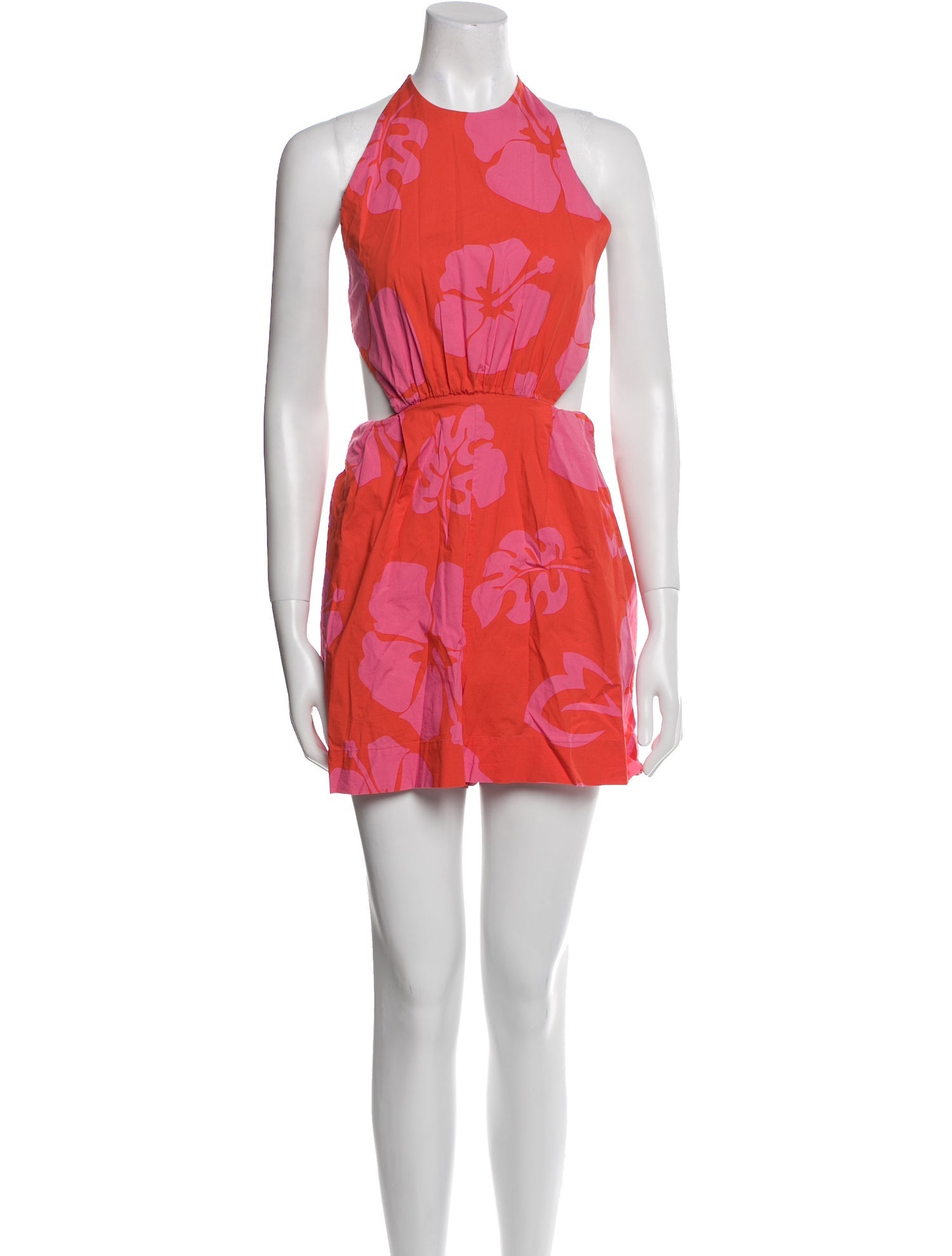 Staud Floral Print Halterneck Romper