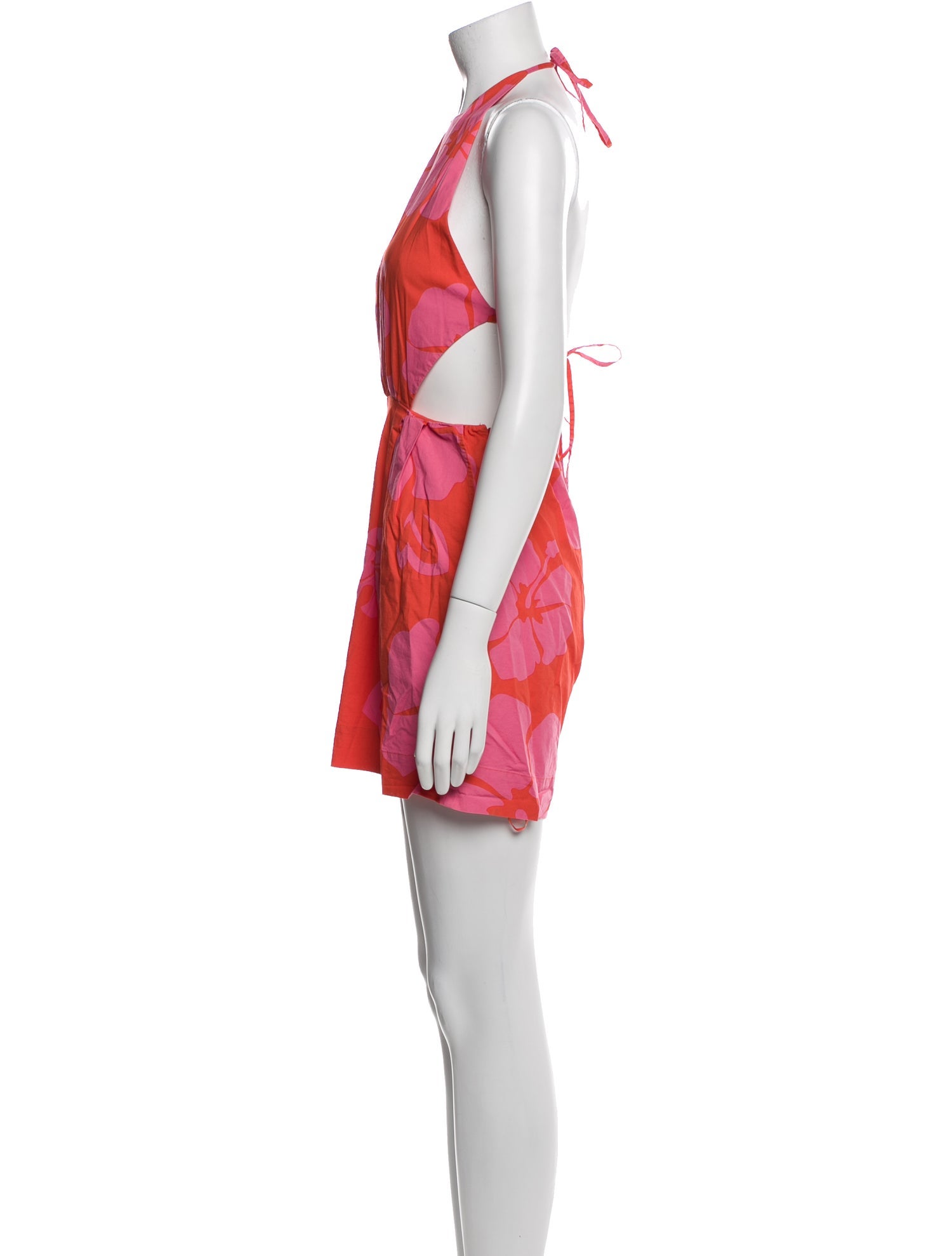 Staud Floral Print Halterneck Romper