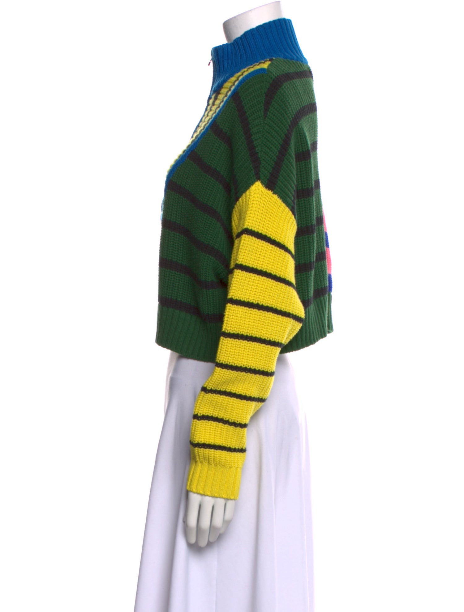 Staud Striped Mock Neck Sweater