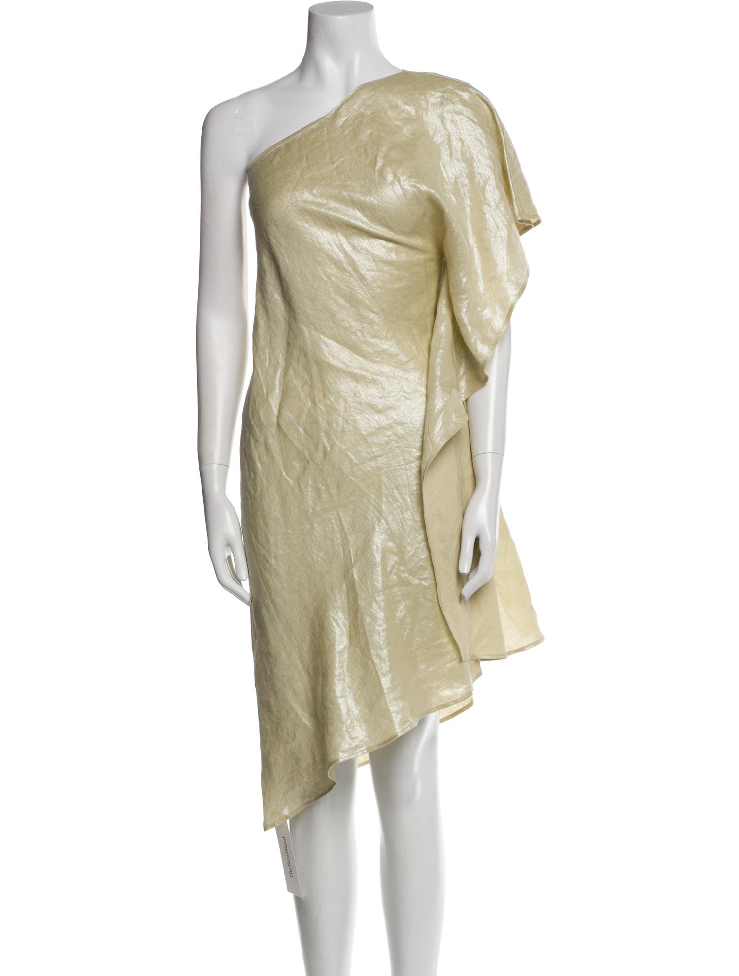 Staud Linen Knee-Length Dress - Metallic Dresses, Clothing - WSTFG92115 |  The RealReal