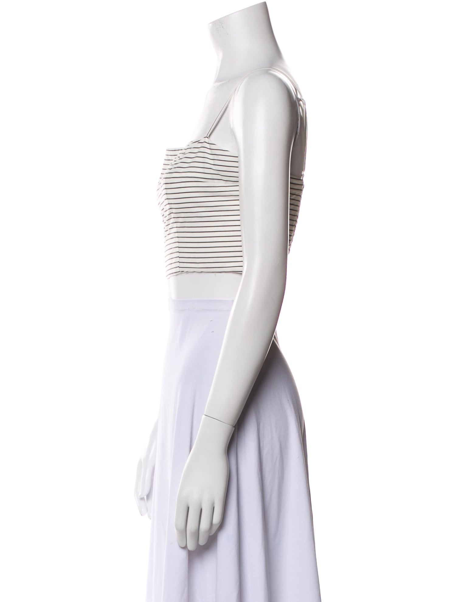 Staud Striped Square Neckline Crop Top