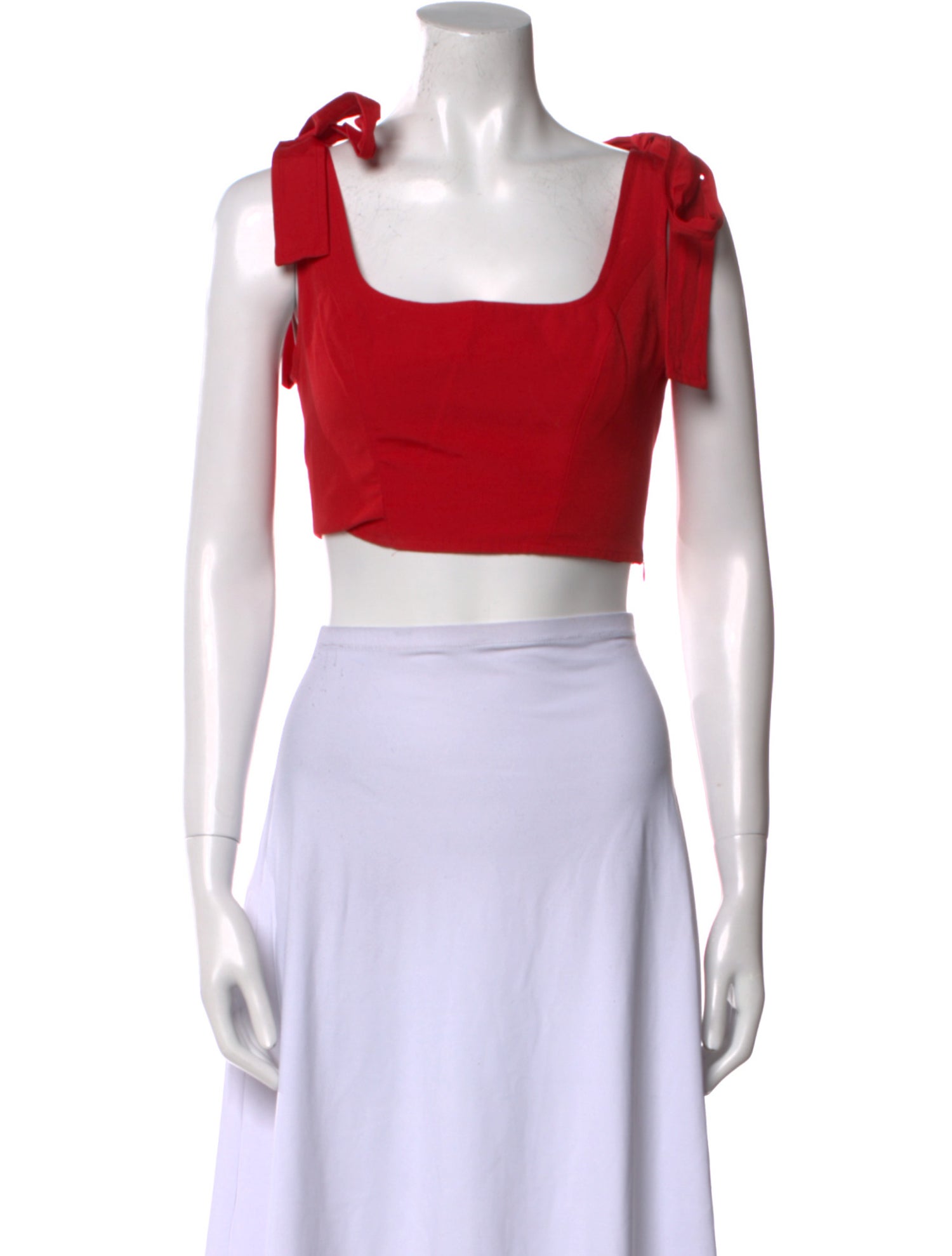 Staud Square Neckline Sleeveless Crop Top