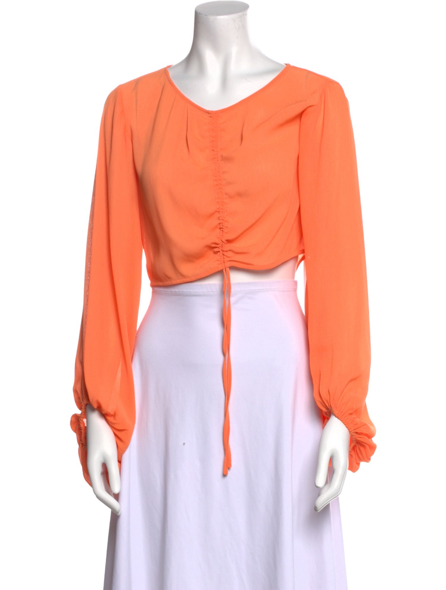 Staud V-Neck Long Sleeve Crop Top