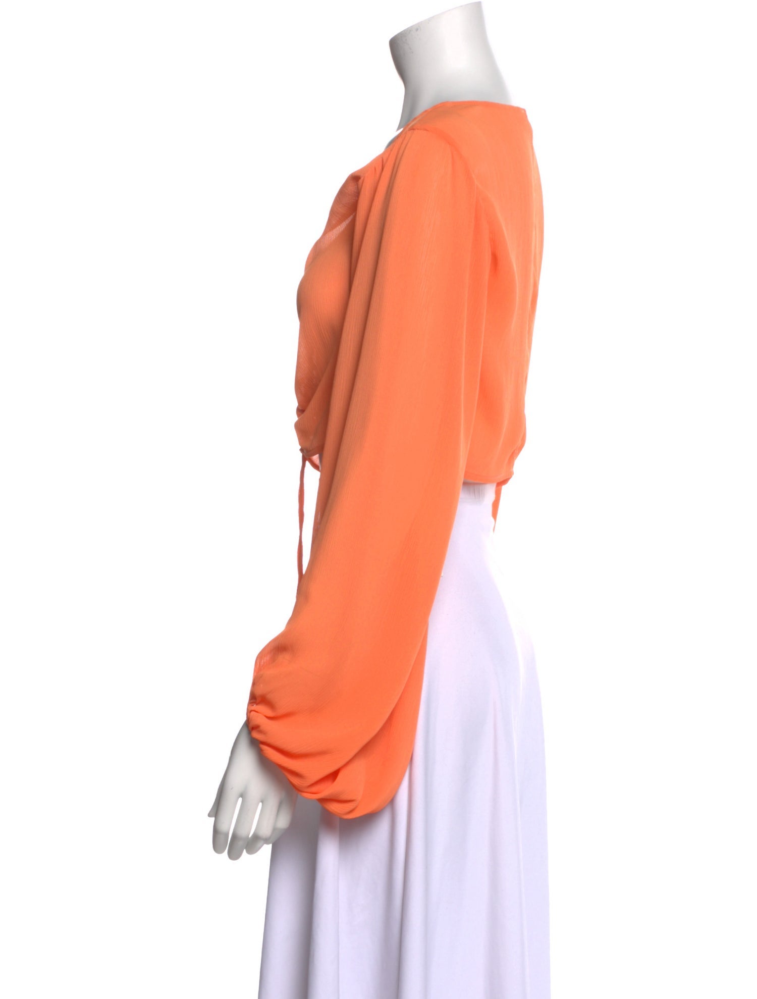 Staud V-Neck Long Sleeve Crop Top