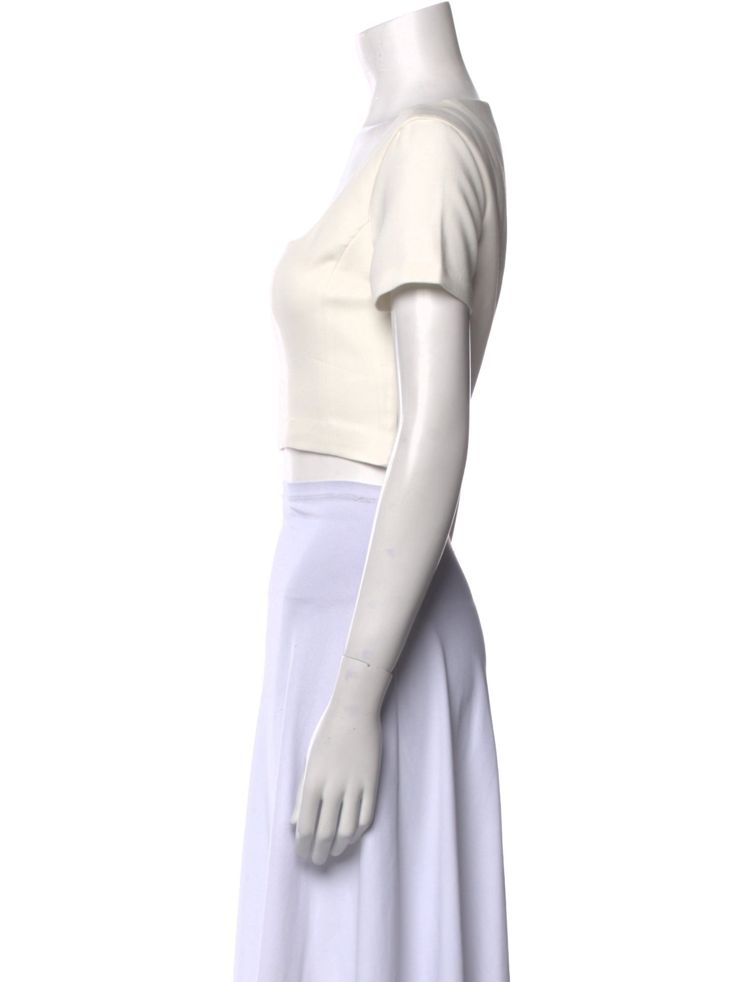 Staud Square Neckline Short Sleeve Crop Top