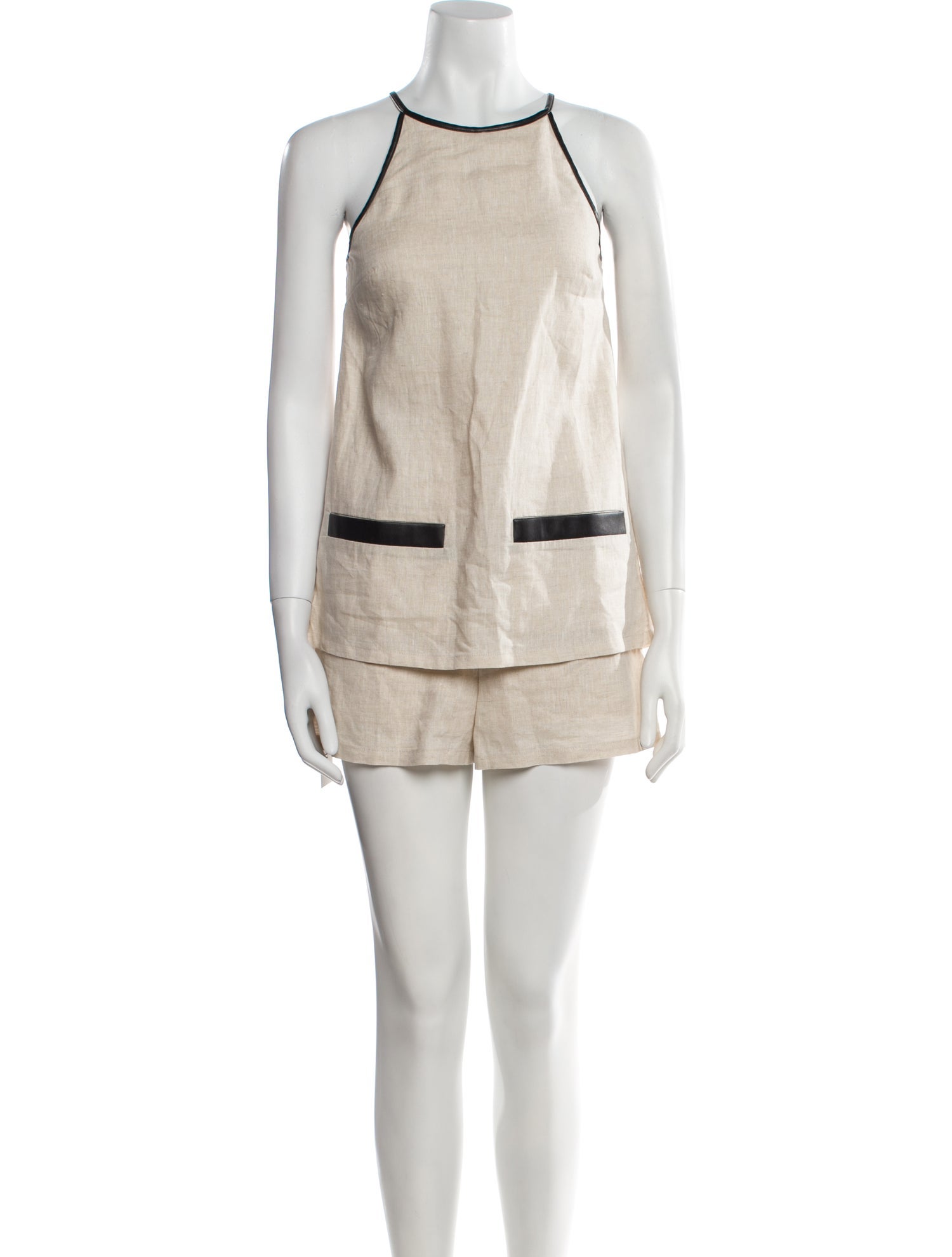 Staud Linen Crew Neck Romper w/ Tags