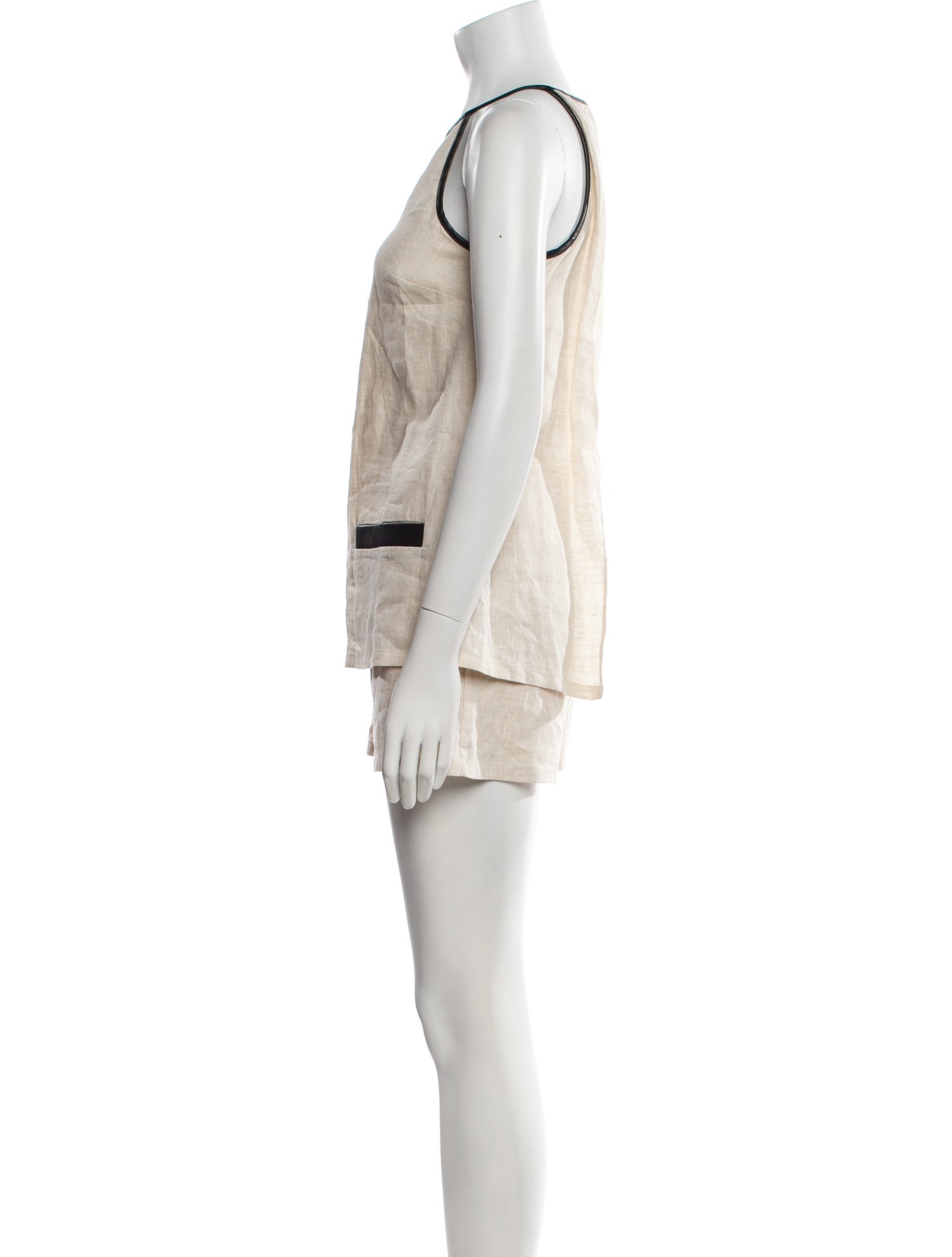 Staud Linen Crew Neck Romper w/ Tags