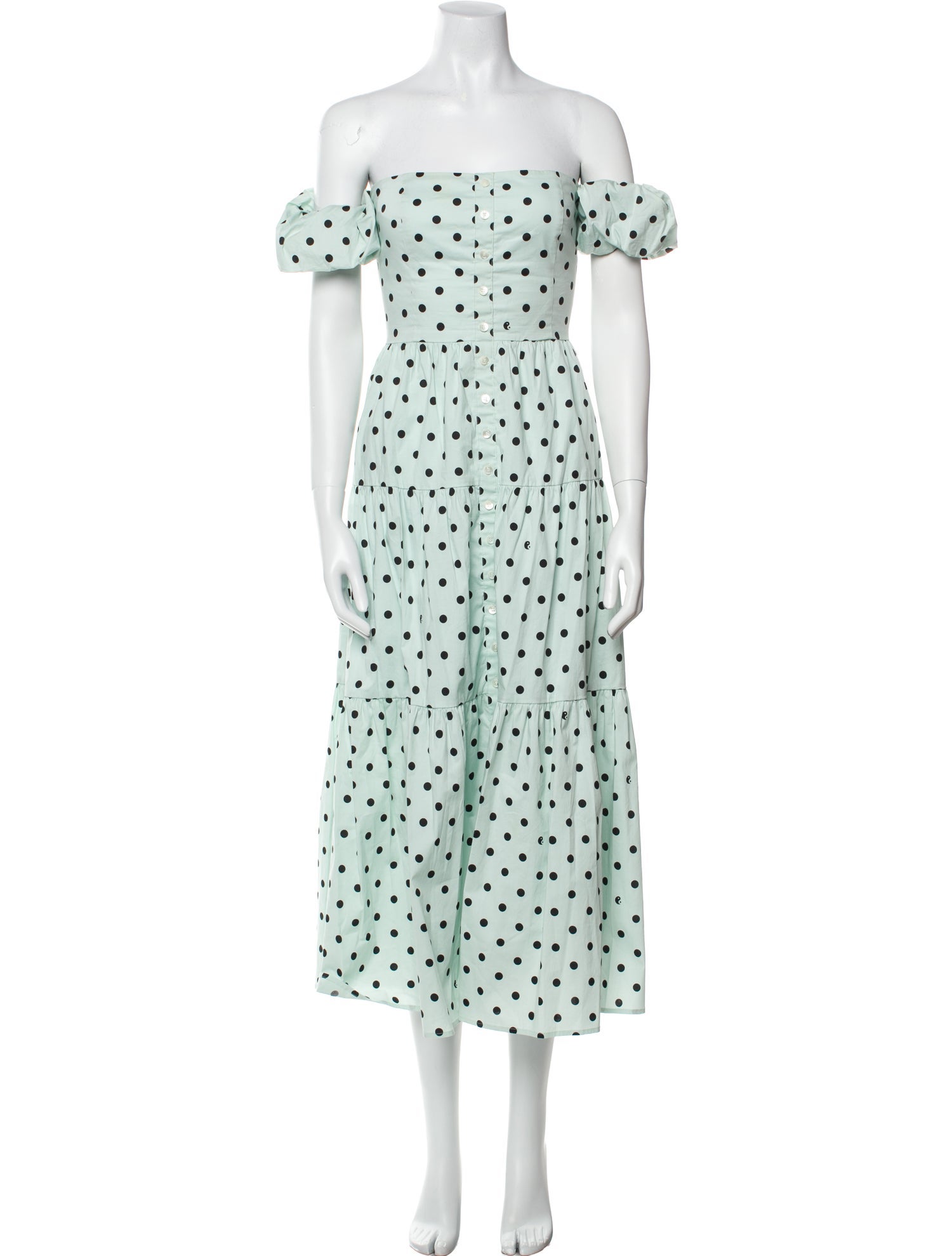 Staud Polka Dot Print Long Dress