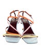 Staud Leather Colorblock Pattern Sandals