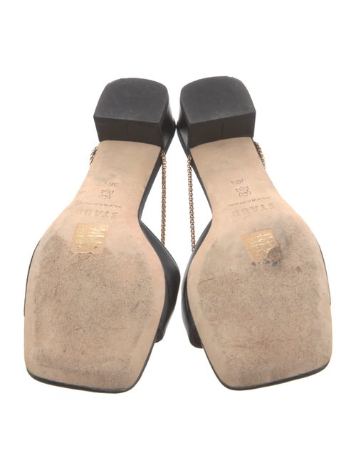 Staud Leather Chain-Link Accents Slides
