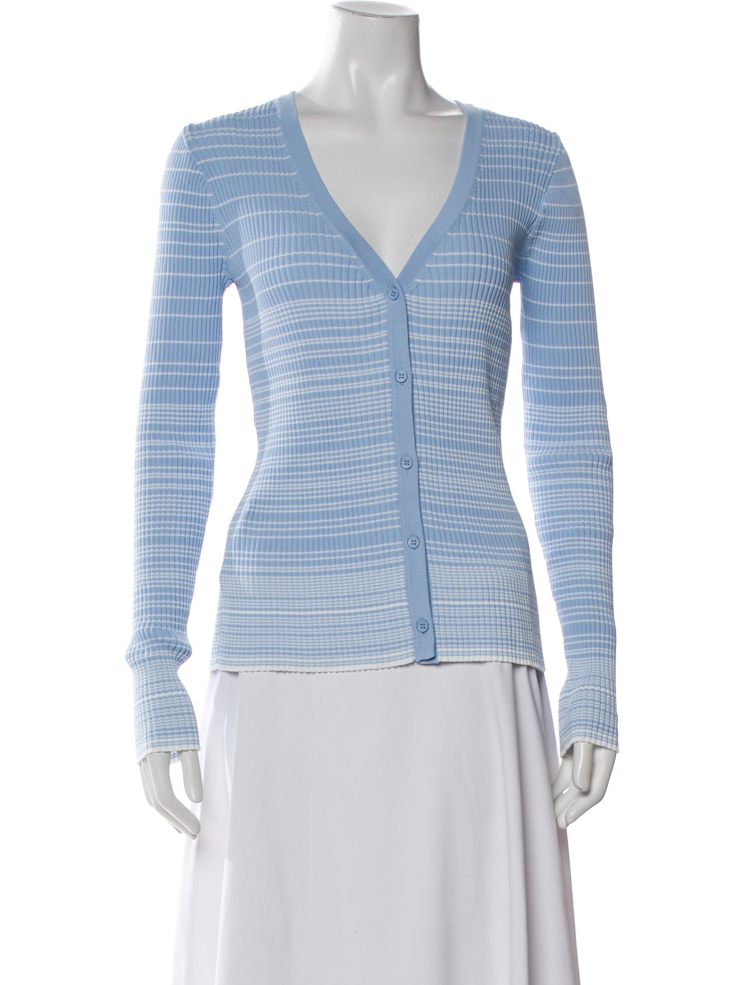 Staud Striped V-Neck Top