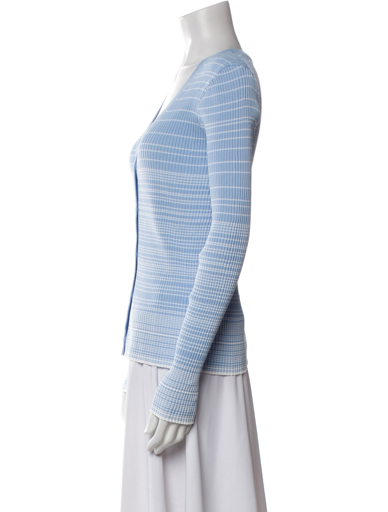 Staud Striped V-Neck Top