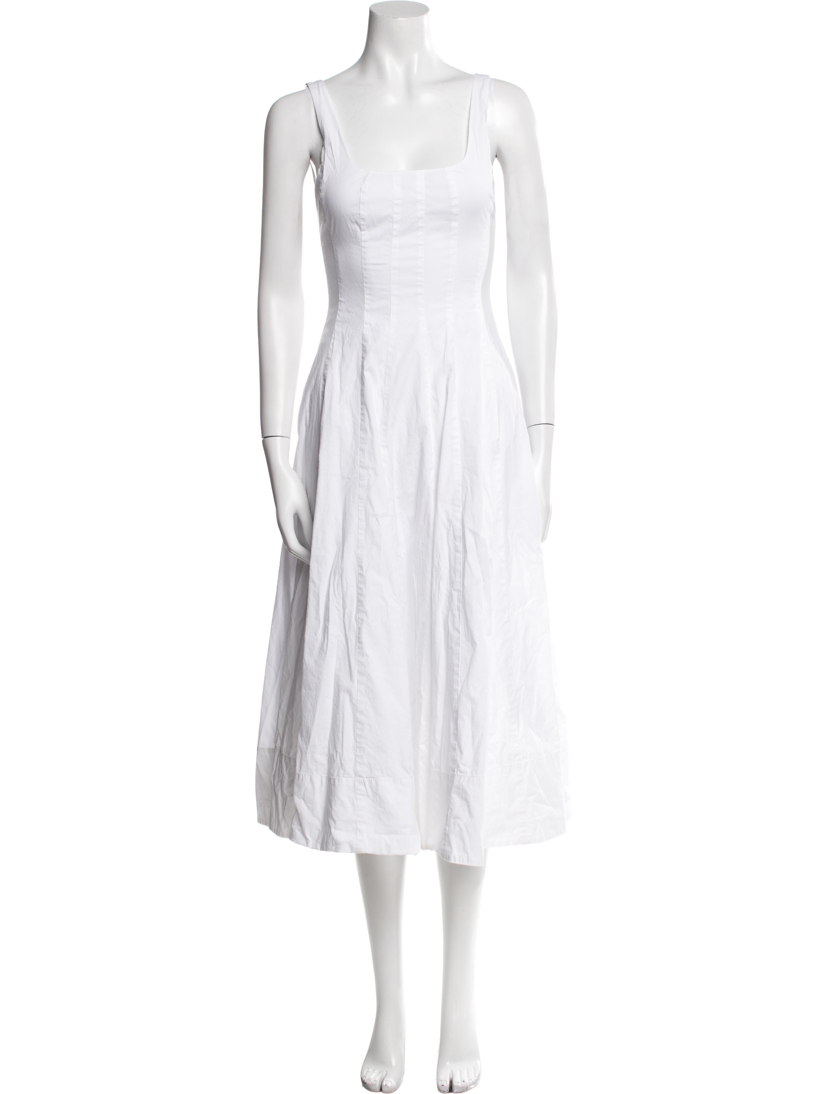 Staud Square Neckline Midi Length Dress