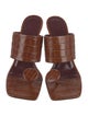 Staud Embossed Leather Slides