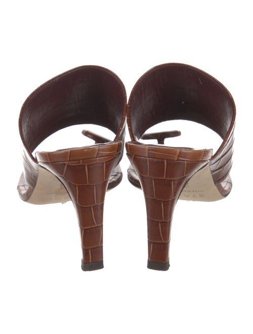 Staud Embossed Leather Slides