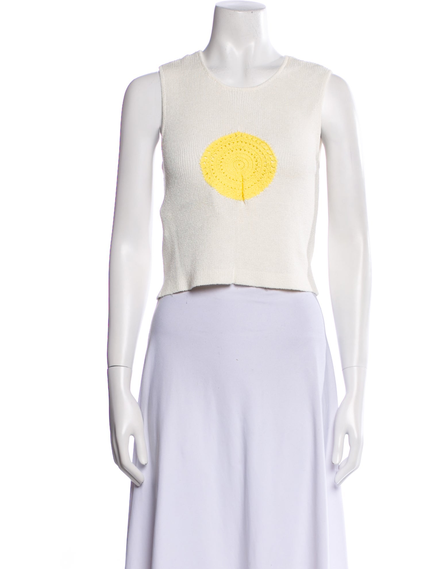 Staud Graphic Print Crew Neck Crop Top