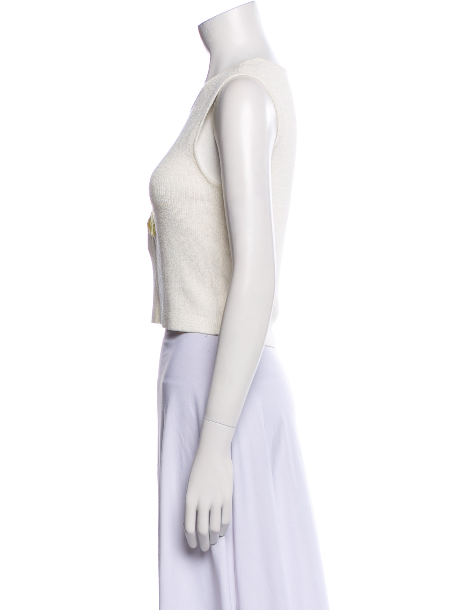 Staud Graphic Print Crew Neck Crop Top