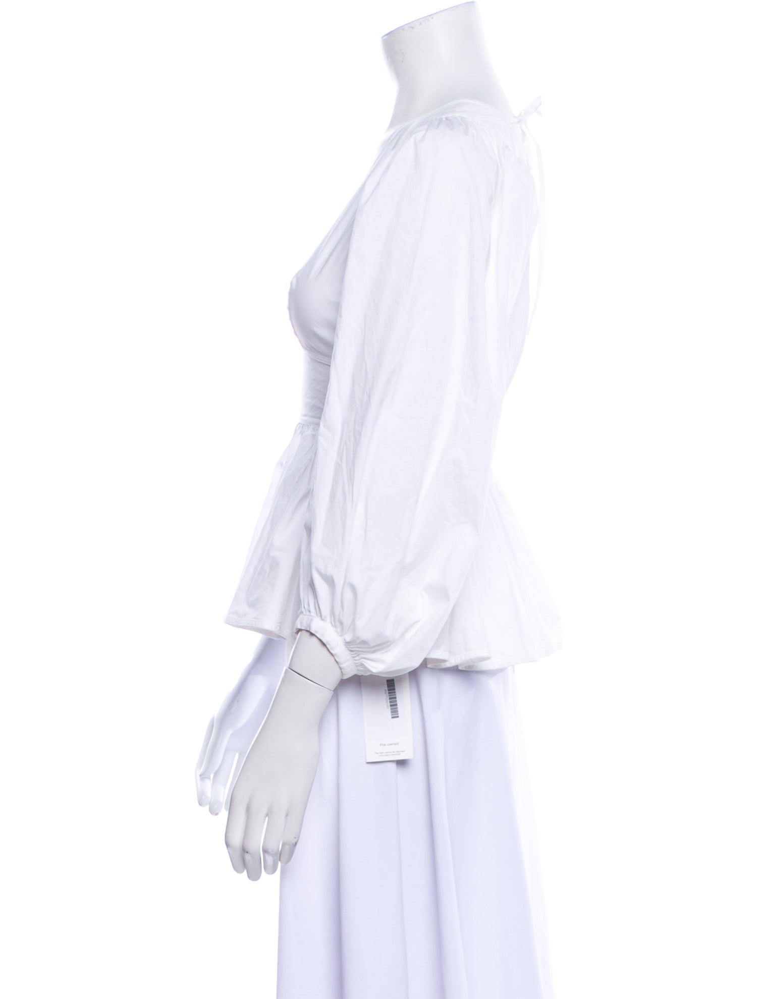 Staud V-Neck Three-Quarter Sleeve Crop Top