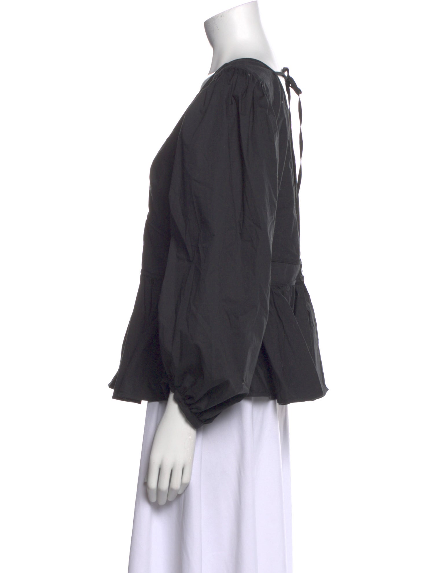 Staud V-Neck Three-Quarter Sleeve Blouse