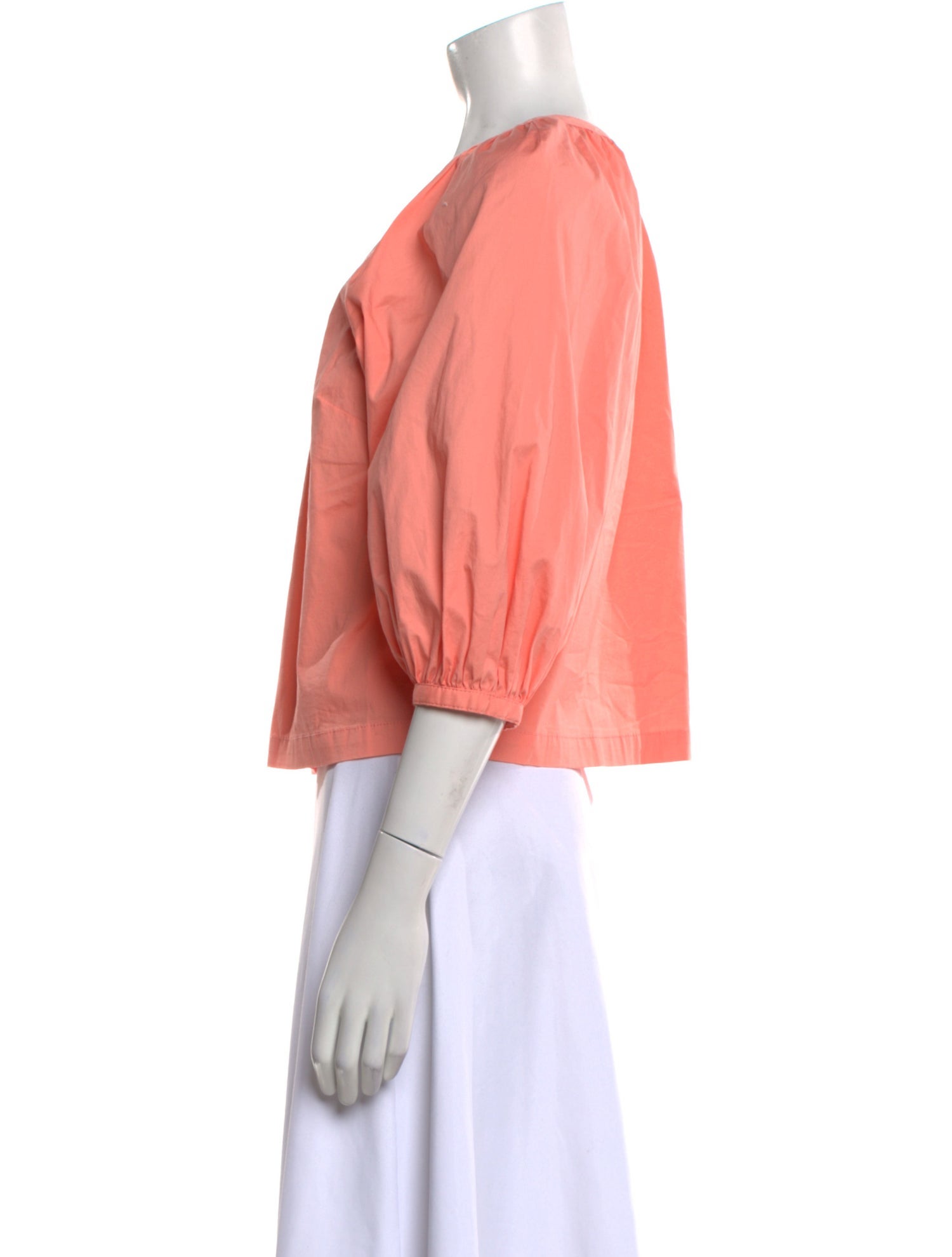Staud V-Neck Three-Quarter Sleeve Blouse