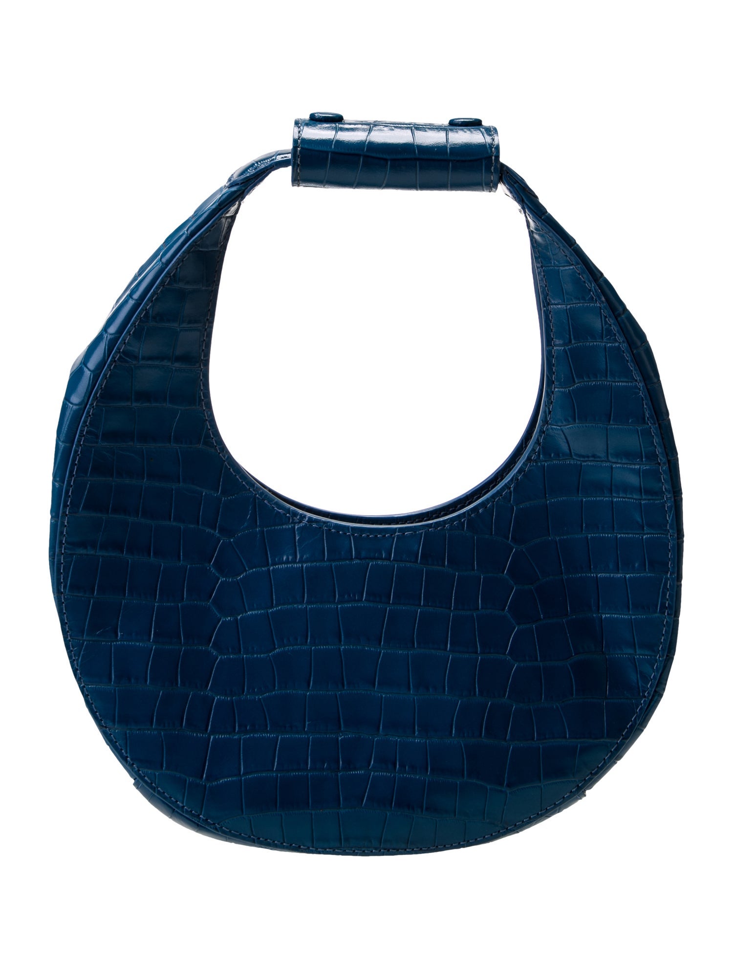 Staud Leather Mini Moon Crocodile