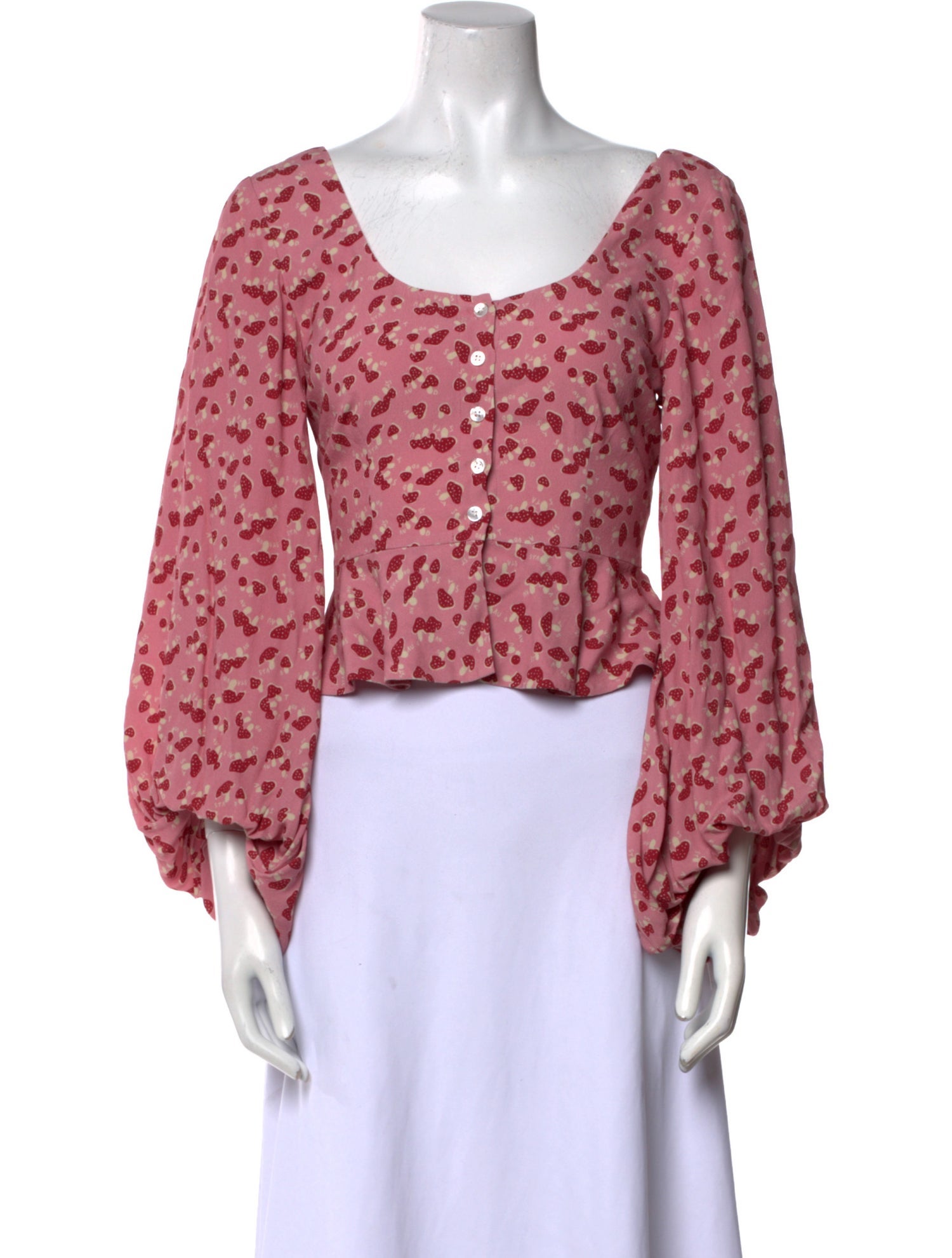 Staud Floral Print Scoop Neck Crop Top