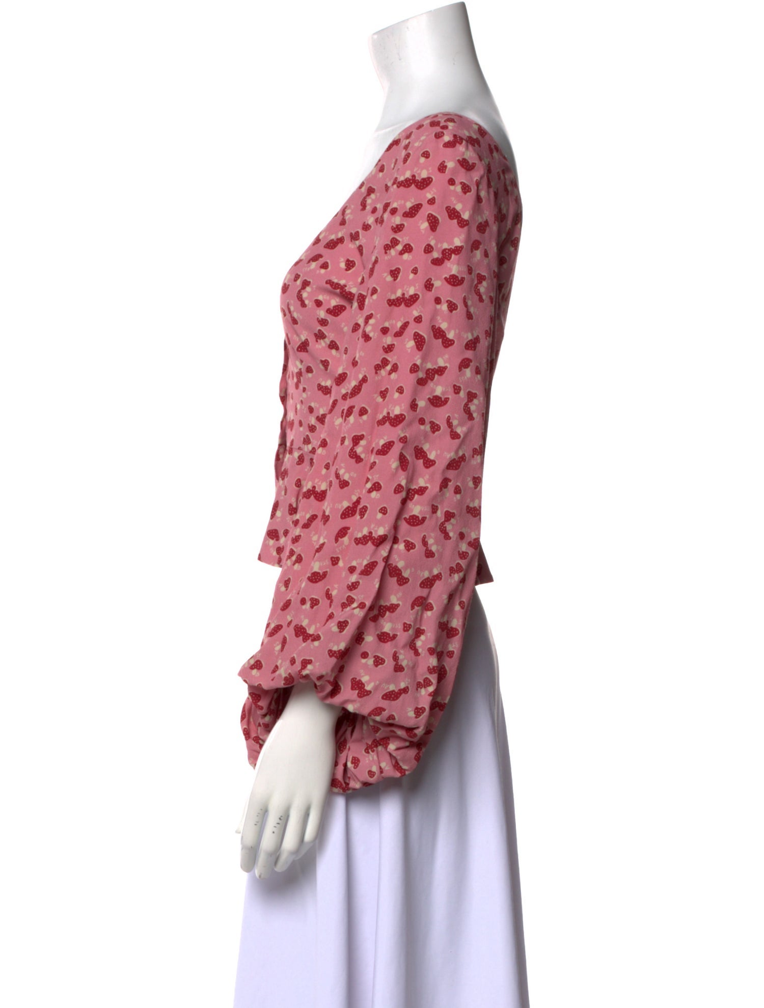 Staud Floral Print Scoop Neck Crop Top